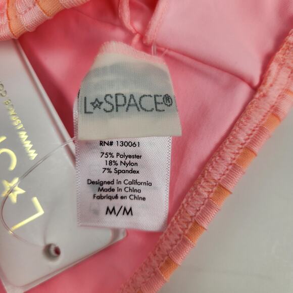 L*Space Axel Bikini Top in Pink Orange Two Tone Size Medium NWT One Shoulder - Picture 5 of 5